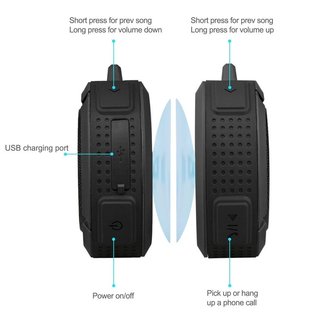Q1 портативный громкоговоритель Bluetooth Водонепроницаемая беспроводная резонирующая коробка саундбокс с микрофоном для смартфона iphone xiaomi huawei PC