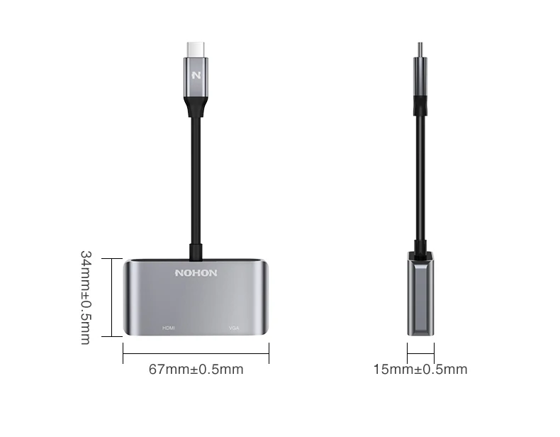 Nohon USB Type C HUB To USB 3.0 PD VGA HDMI RJ45 Thunderbolt 3 Adapter For MacBook Samsung S10 Huawei P20 Mate 20 Type C USB HUB Laptop Mobile Phone Adapter Details (01)