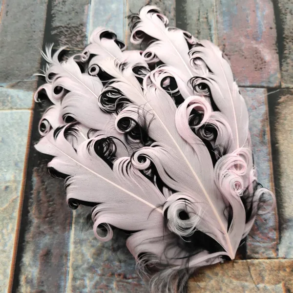 31 цвет опт Красивые 1 шт накладки Nagorie вьющиеся натуральные гусиные накладки с перьями для повязки на голову аксессуары для волос - Цвет: Pink and Black