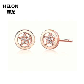 

SI/H Natural Diamonds Stud Earrings Solid 14k Rose Gold Round Circle Women Earrings White Yellow Gold Optional Fine Jewelry