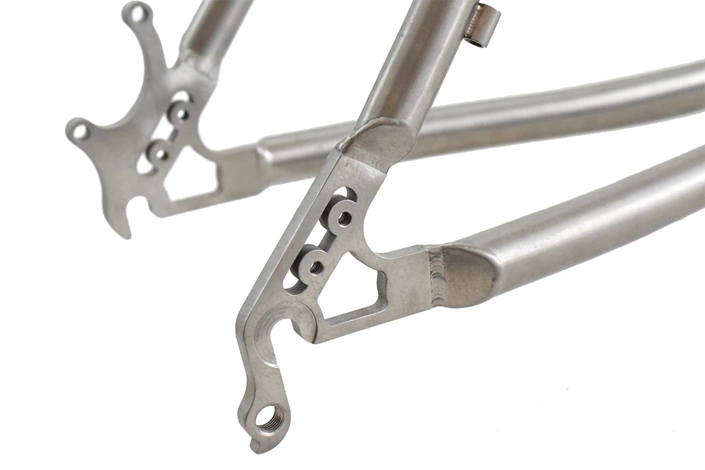Excellent 2018 Road Frame Bicycle Titanium Alloy 700C Racing Bike Frame Disc Brake Type Ultralight 46cm Ti Road Bike Bicycle Frame 6