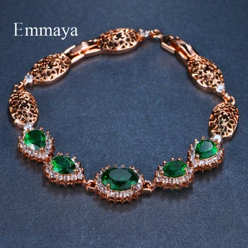 

Emmaya Luxury Bangles White and Green Extensional Classical Charm Bracelet Wholesale Jewelry for Female Party Gift