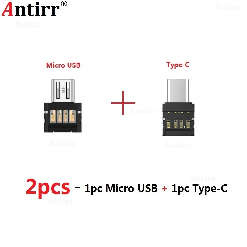 2 шт. USB-C 3,1 type-C коннектор type C Micro USB 2,0 Мужской к женскому OTG адаптер конвертер для Android планшет флэш-накопитель U диск