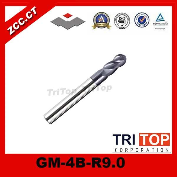 

ZCC.CT GM-4B-R9.0 general milling 2 ball nose carbide micro end mill