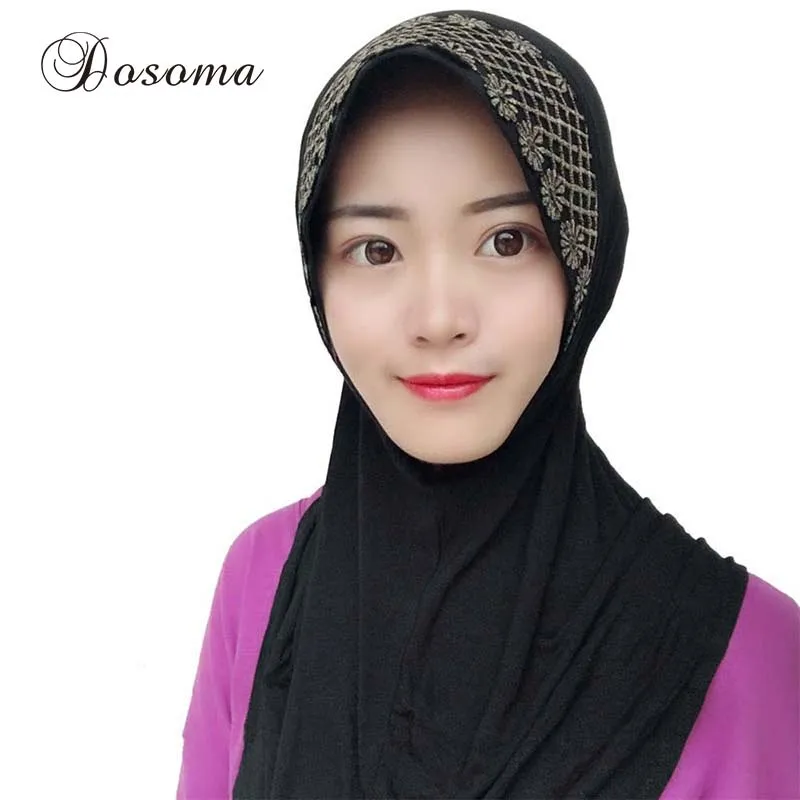 Muslim Scarf Hollw Floral Printing Women Face Cover Hijab Muslim Scarf Hollw Floral Printing Women Face Cover Hijab