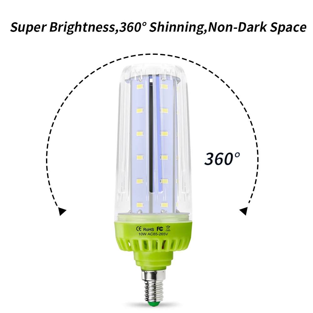 

WENNI E27 LED Lamp E14 220V Corn Bulb 10W 15W High Power LED Bulb 20W Lampada LED Light 110V No Flicker Energy Saving Lamp 5736