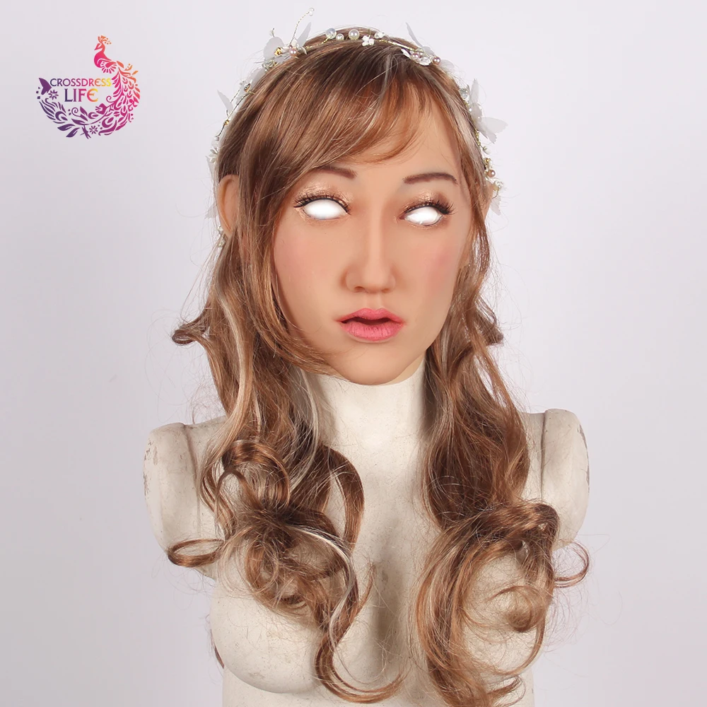 

Crossdress Life Elanore angel face realistic silicone female mask Masquerade party Halloween mask doll for cosplay Transgender