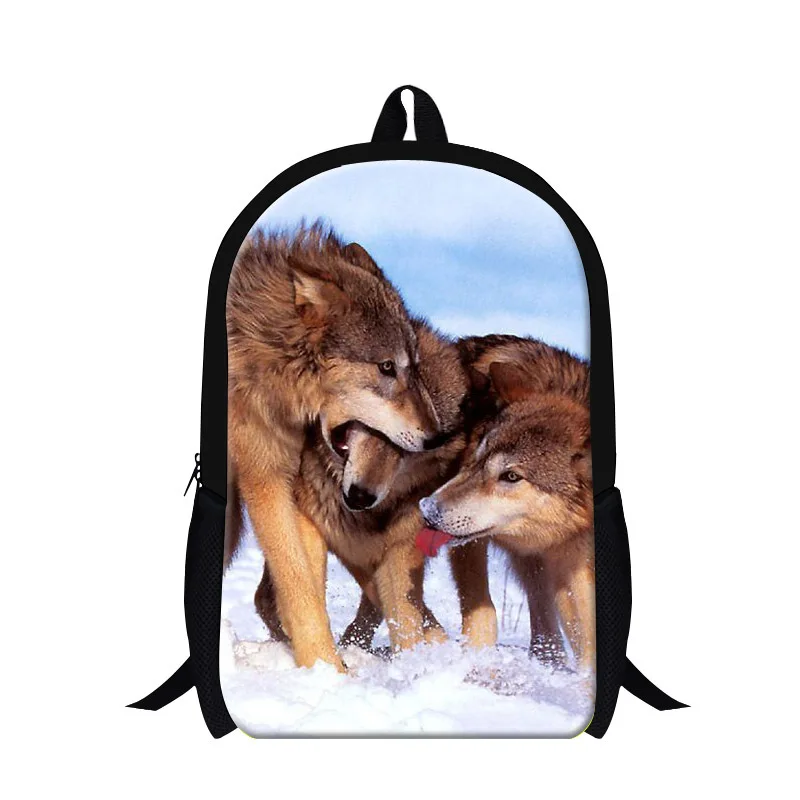 Персонализированные волк 3D узор bakcpack для Колледж студент, стильный школьный для мальчиков-подростков, мода подростков back pack Mochilas - Цвет: Фиолетовый