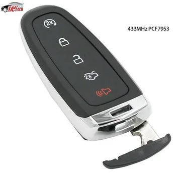 

KEYECU New Replacement Remote Smart Prox Key Fob 5 Button 433MHz PCF7953 Chip for Ford BT4T-15K601-Cx
