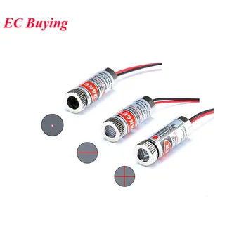 

650nm 5mW Red Point Line Cross Laser Module Head Glass Lens Focusable Adjustable Laser Diode Head Industrial Diameter 12MM 5V