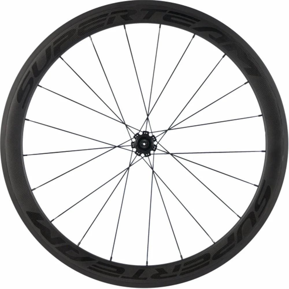 Perfect SUPERTEAM 700C 50mm Clincher Bike Carbon Road Bicycle Wheels Carbon Wheelset Basalt Braking Surface Glossy Decal 2