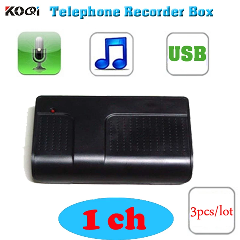 3pcs/Lot USB 1line Telephone recording box,phone voice