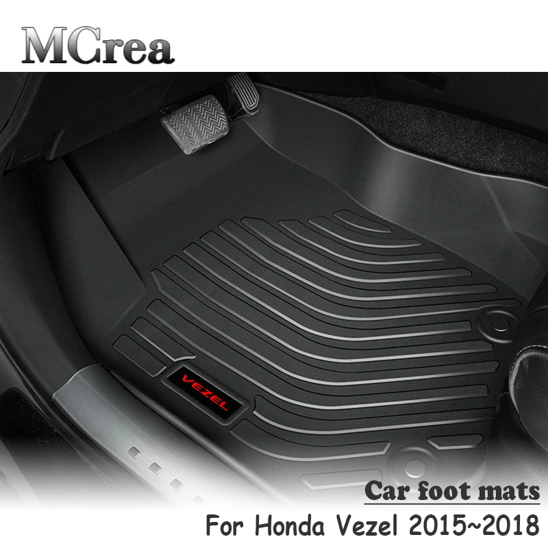 Mcrea Автомобиль Стайлинг 3D роскошный TPE пол коврики для ног для Honda Vezel аксессуары авто автомобильный коврик нескользящие накладки