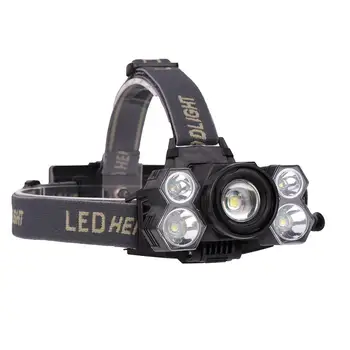 

Rechargeable 5 Modes Lamp Bright T6 + XPE Headlamp 18650 Battery Hunting Lamp Flashlight Adjustable Headband Flashlight