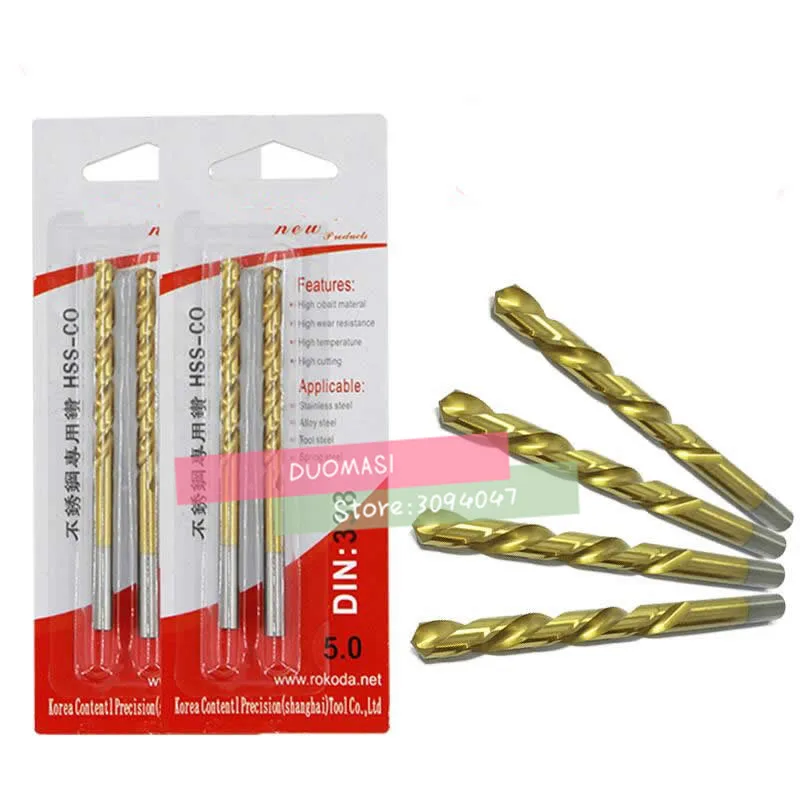 

4PCS M42 2.1mm-3.5mm HSS-CO Cobalt Drill Bits,Straight shank twist drill,used in stainless steel (2.1/2.5mm/2.6/2.8/3.0mm/3.5mm)