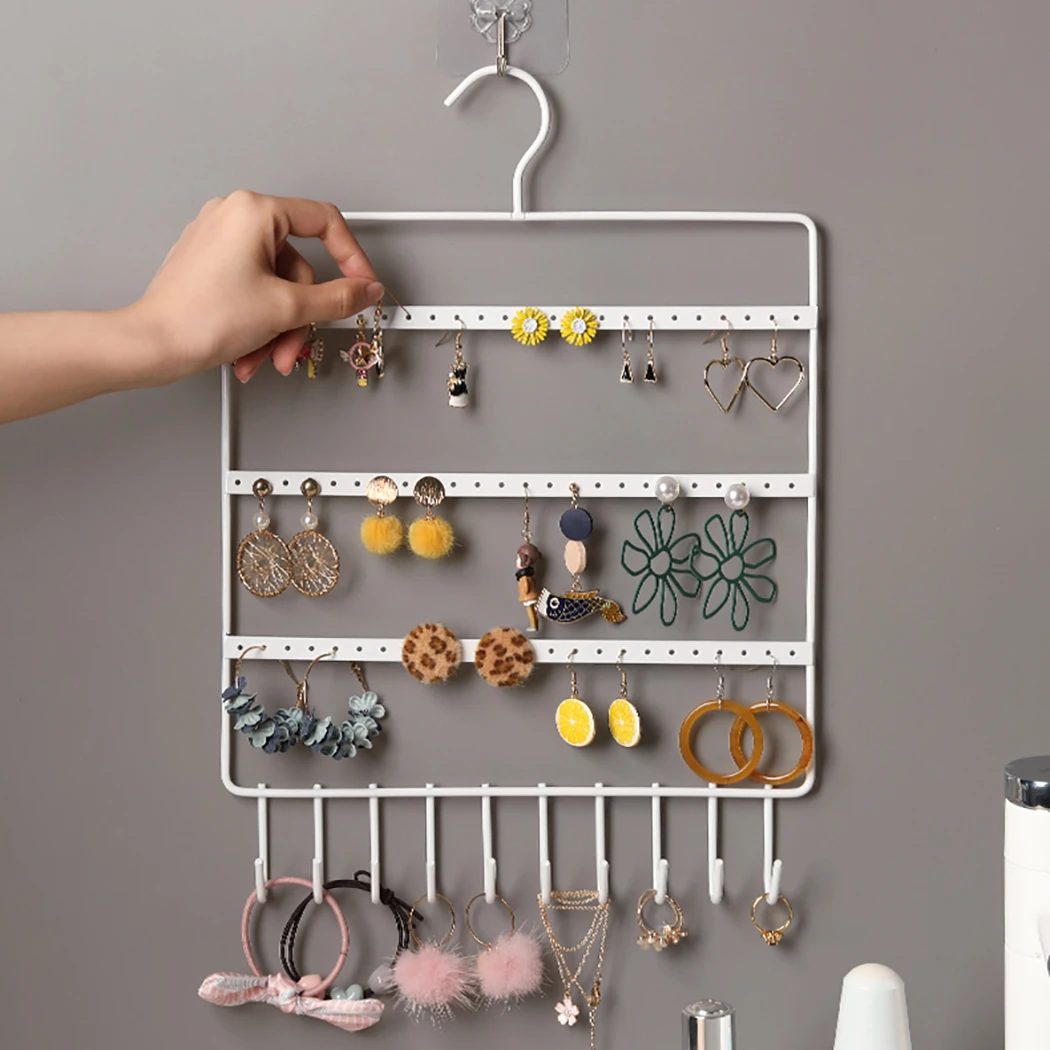Wall Earring Organizer Hanging Holder Necklace Display Stand Rack Holder 