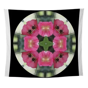 

Bee In Pink Hollyhock Wall Tapestry