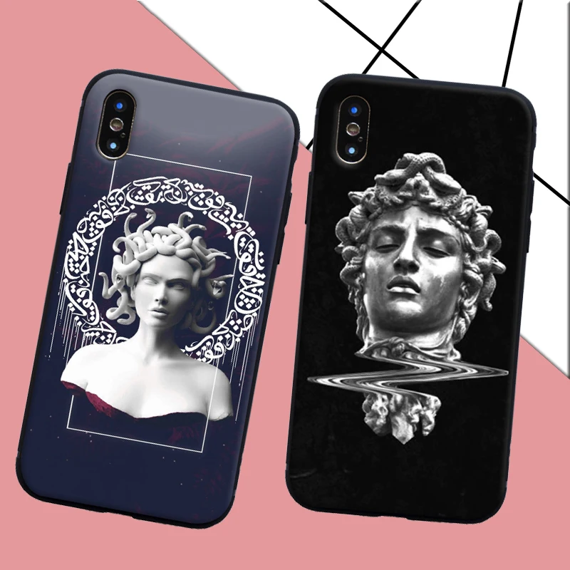 Мягкий силиконовый чехол для iPhone 11PRO телефона Medusa Vaporwave Glitch Iphone 6 6s 7 8 Plus XS XR