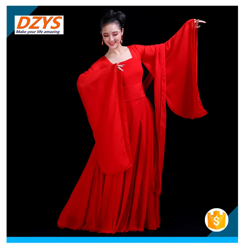 2018 new modern dance costume wide sleeve flow fairy skirt03