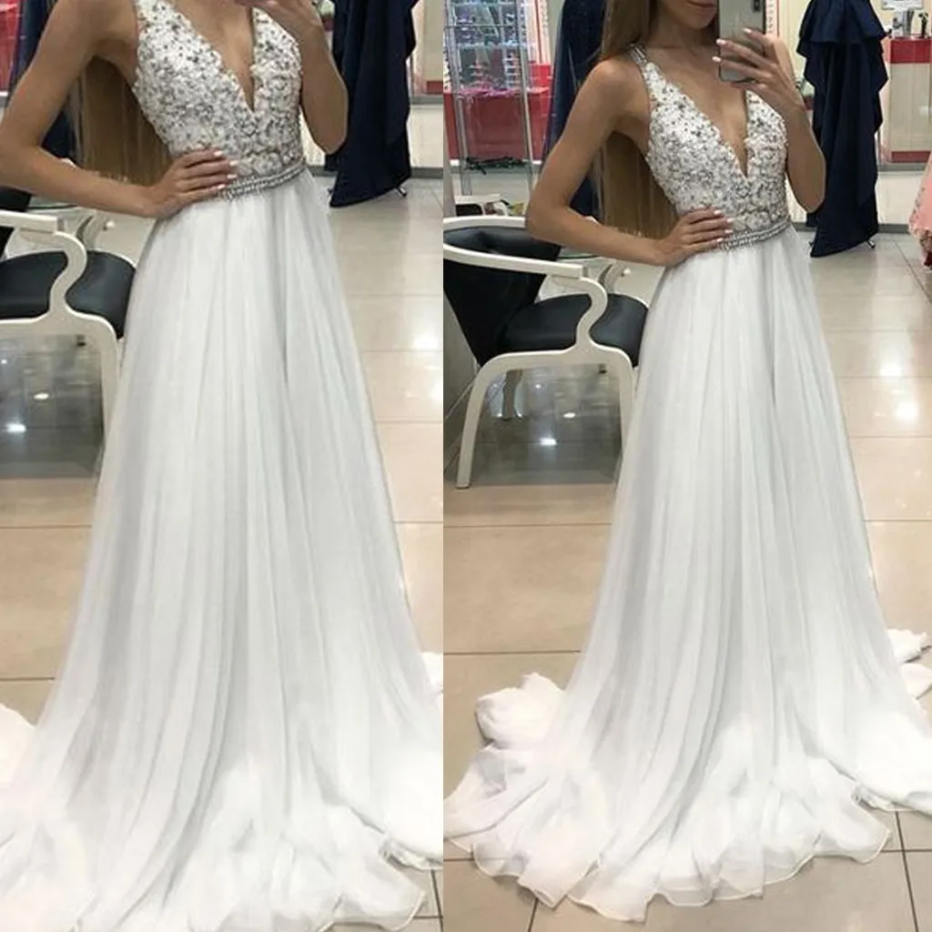 

High Waist Elegant Fashion Women Sexy Lace Backless V-Neck Dinner Suit Sleeveless Long Dress
