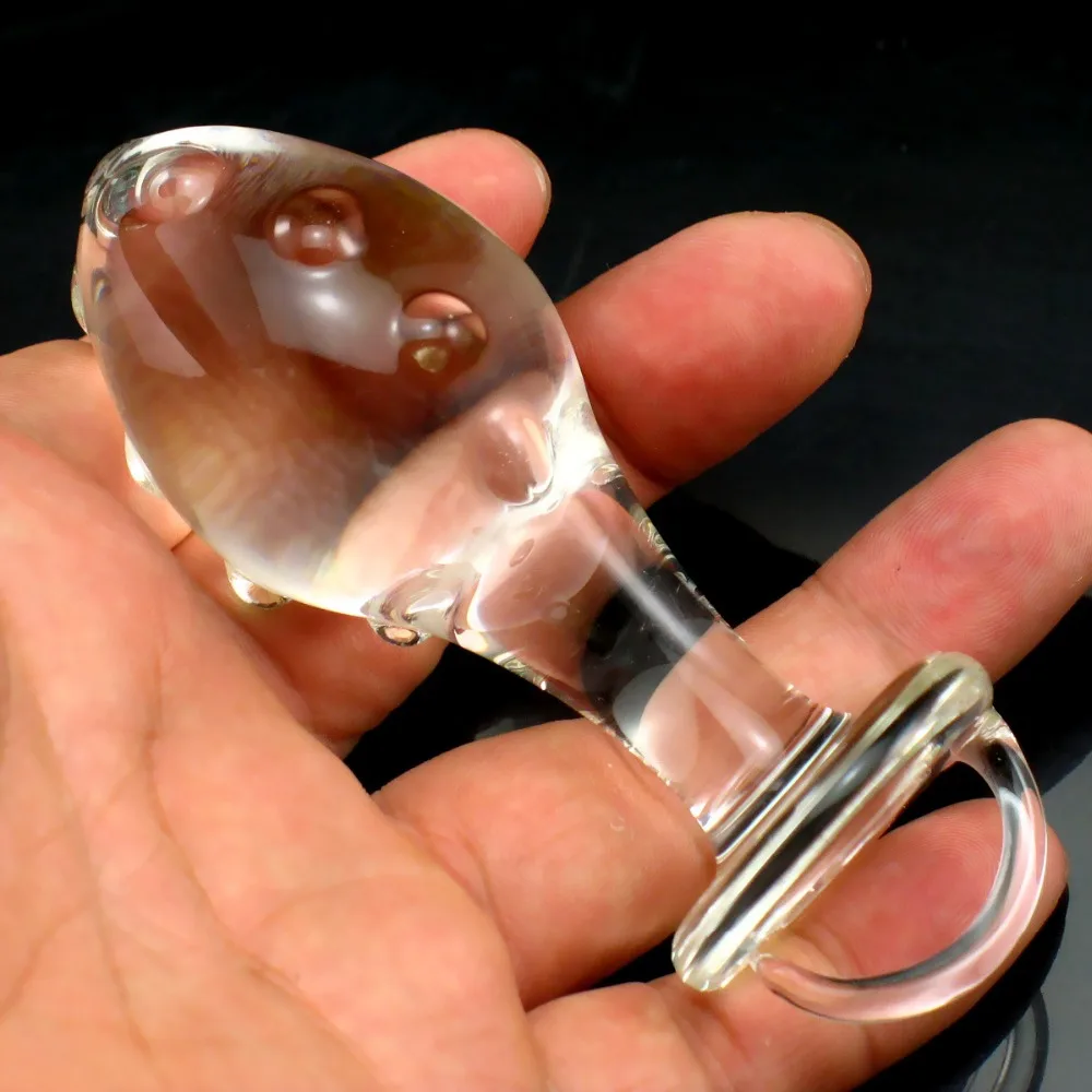 Glass Anal Plug With Pull Ring Dilatador Buttplug Floating-Point Particle Butt Sex Toys For Men Woman |