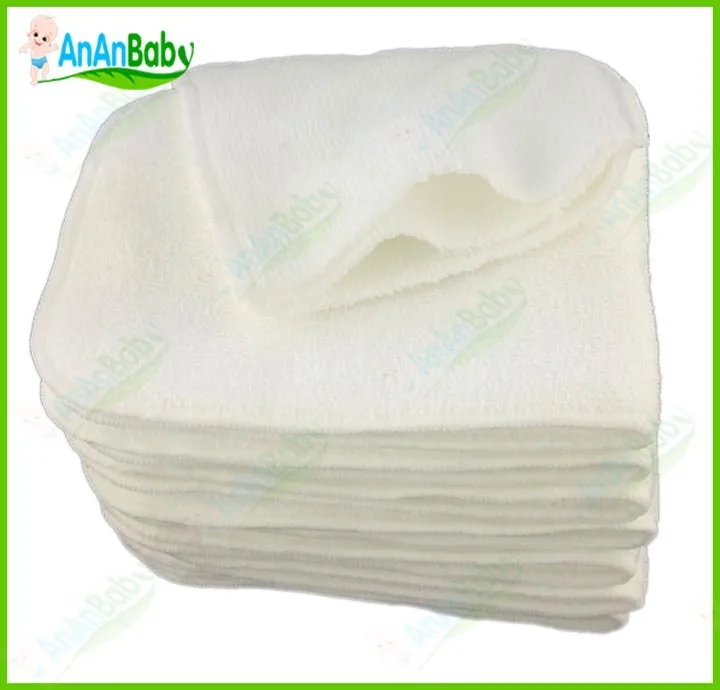 Ananbaby Многоразовые детские тканевые подгузники, 3 слоя, микрофибра, моющиеся вставки, пеленки, впитывающие вставки, размер 35 см* 13 см