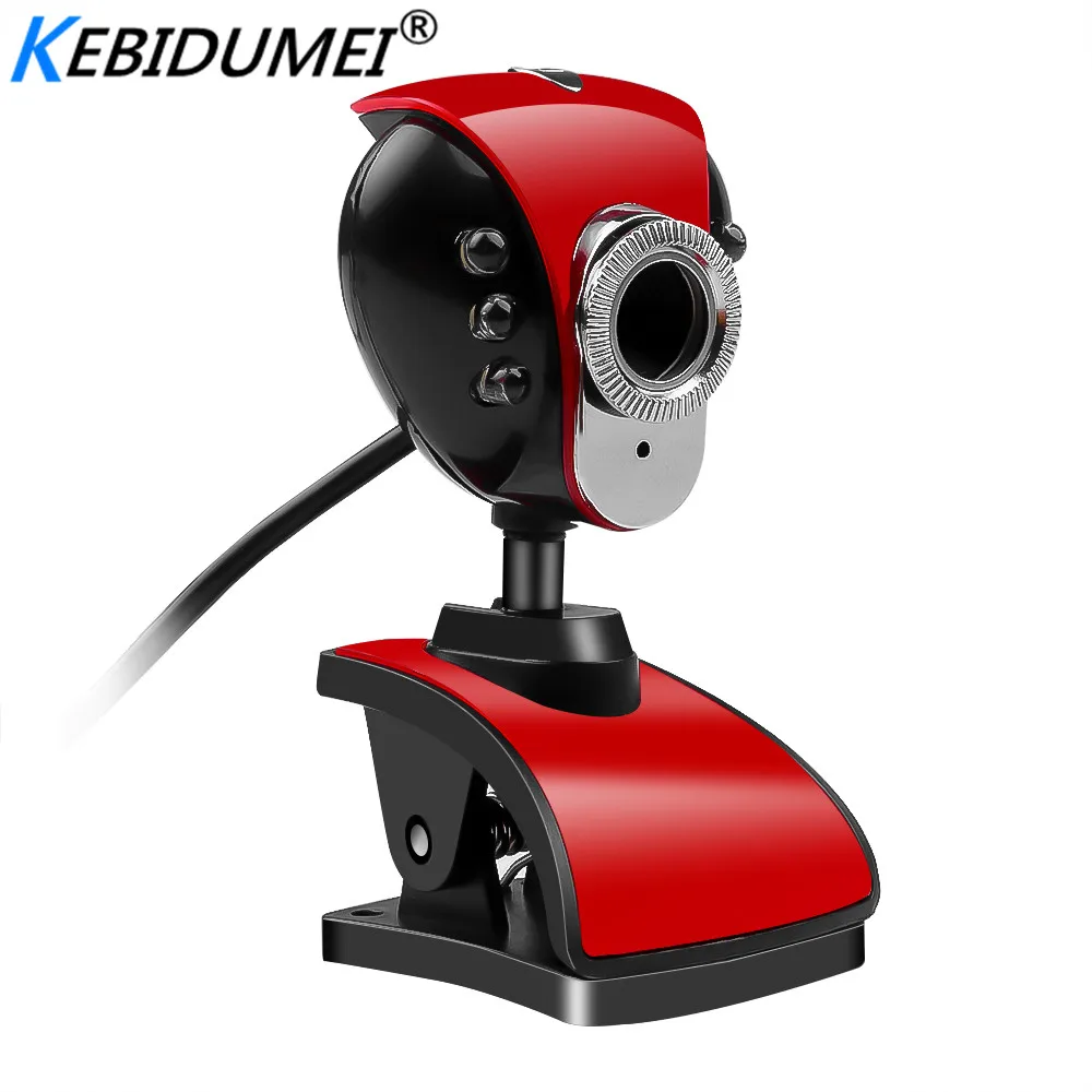 Kebidumei USB 2,0 PC камера 50,0 м HD веб-камера 6 светодиодный веб-камера с микрофоном для компьютера ноутбука