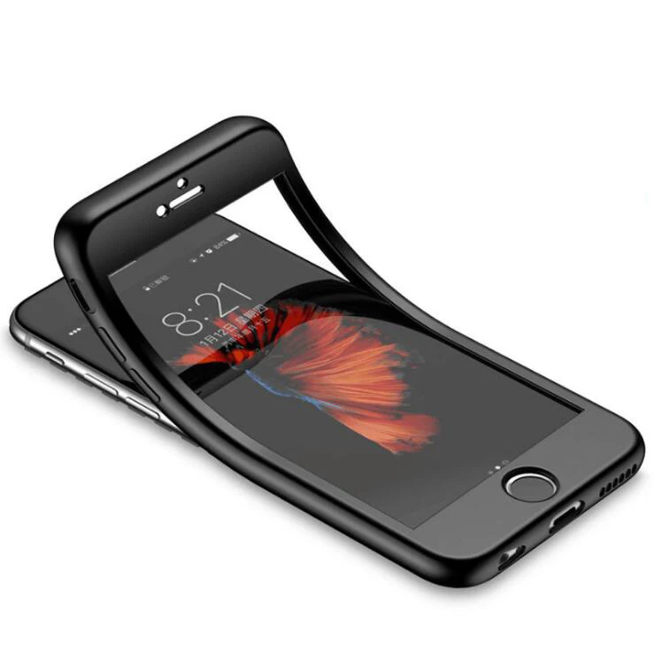 

360 degree full Body Phone Case for iPhone7 8 Plus 5 5s SE Soft Silicone Tpu cover funda Coque for iPhone 6 6S 8 7 Plus case cap