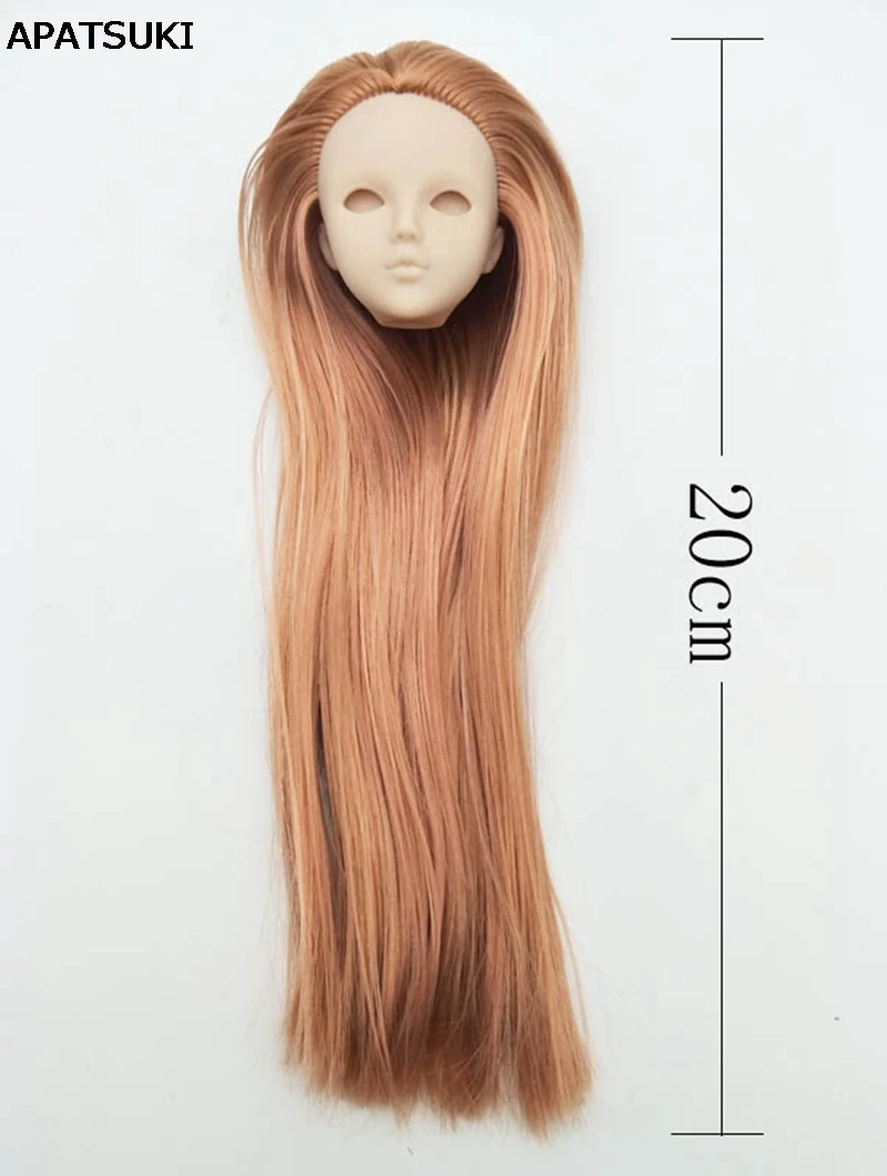 

Brown Hair DIY Practice Makeup Doll Head For Barbie Dollhouse Heads For 1/6 BJD Doll Practicing Head Without Make Up Without Eye