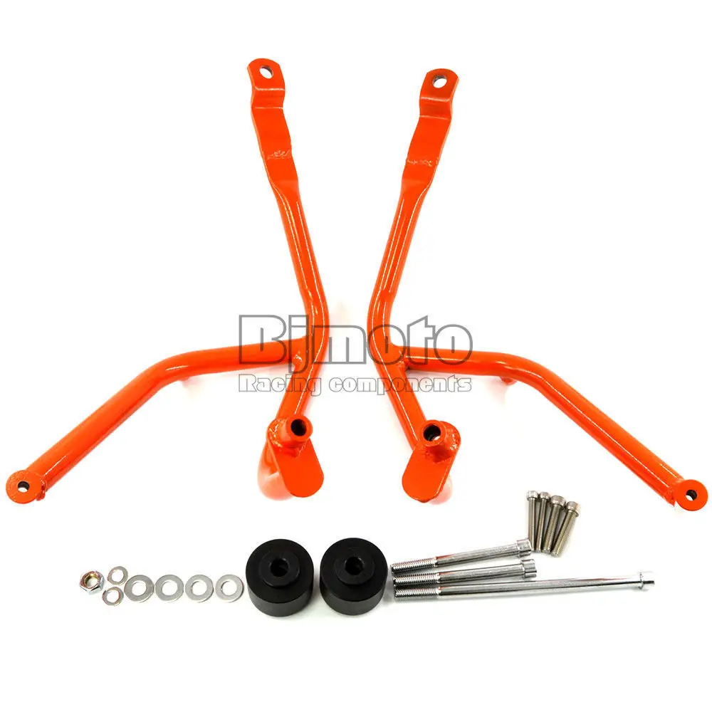 

BJGLOBAL Motorcycle CNC Engine Crash Bars Protection Bumper Frame Guard For KTM DUKE 390 2013 2014 2015 2016 Orange