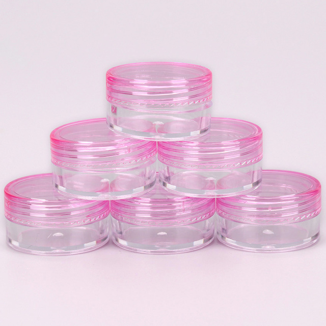 Cosmetics Jar Box Makeup Cream Refillable Bottle Storage Pot Container Round Bottle Portable Plastic Transparent Case