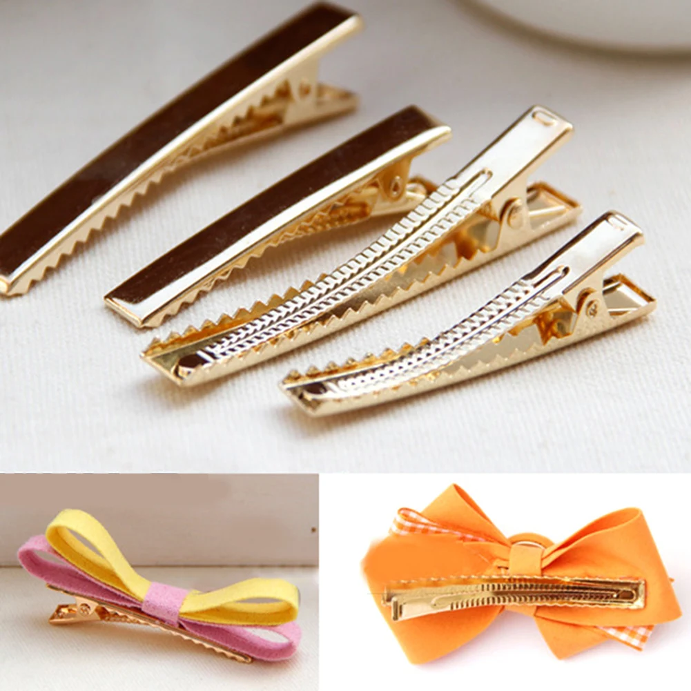 

10pcs 4.5cm/6cm/8cm Metal Alligator Hair Clips Bow Teethed Barrette Crocodile Clamp For DIY Hair Accessories