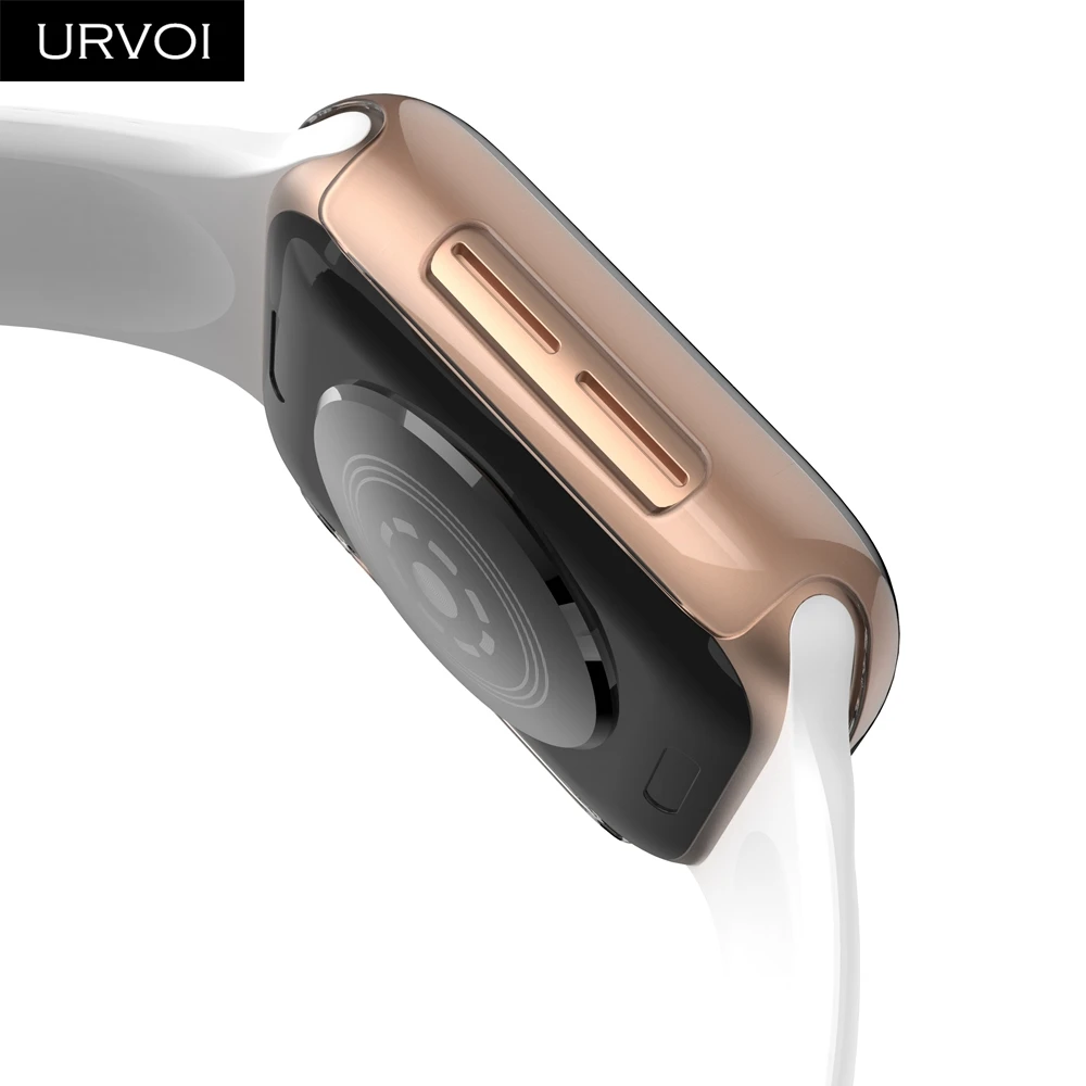 Чехол URVOI для Apple Watch series 5, 4, 3, пластиковая рамка, Защита экрана для iWatch, чехол, тонкий чехол, ремешок, 40, 44 мм