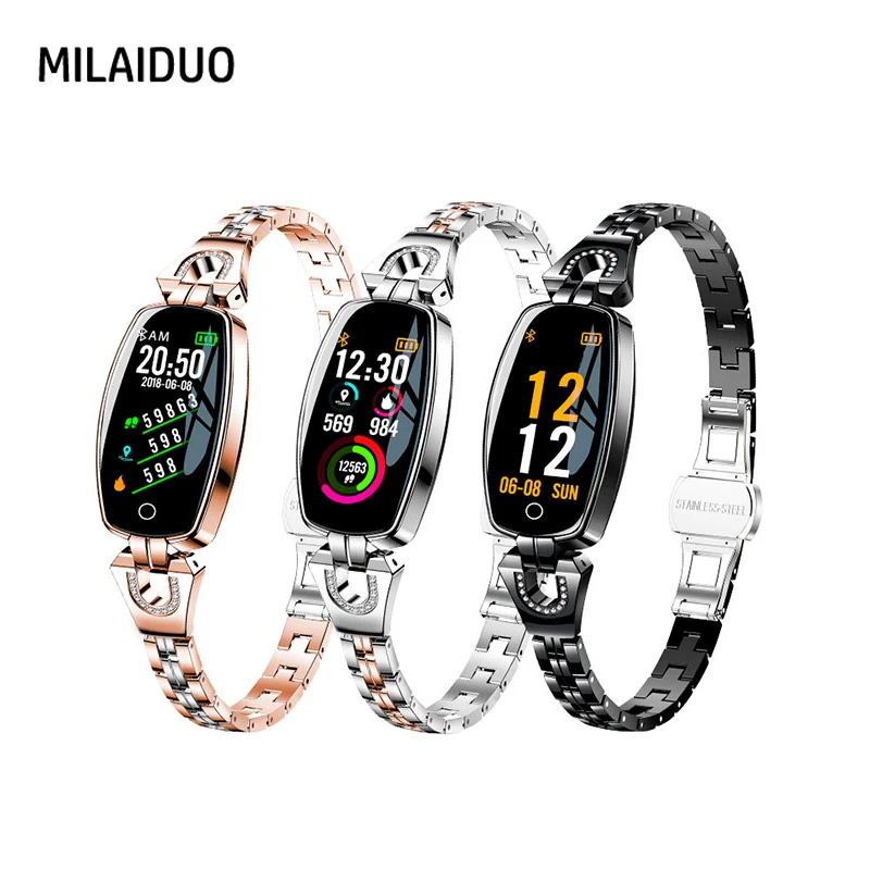 

H8 Fitness Bracelet Women Sport Smart Watch 2018 Waterproof Heart Rate Monitoring Bluetooth For Android IOS Wristband Fashion