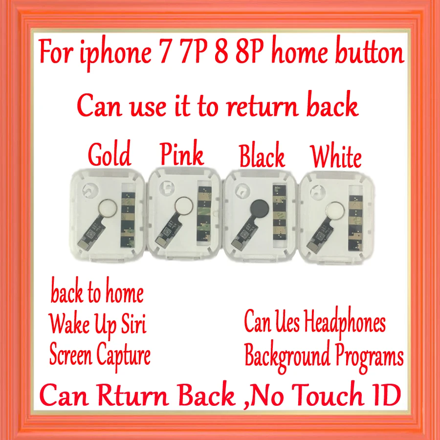 

New JC Universal home button For iphone 7/7 plus/8/8 plus return button key only back function and screen shot no touch ID