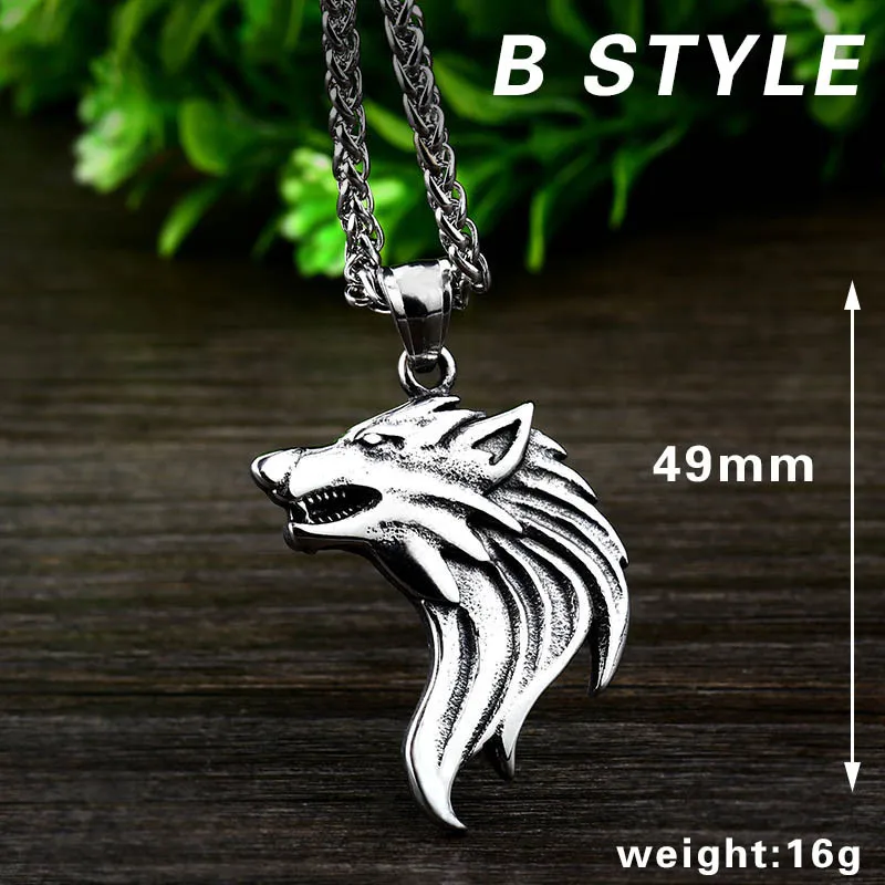 Beier 316L stainless steel dropshipping hot sell viking wolf men necklace celt wolf head pendant Fashion Jewelry LP302