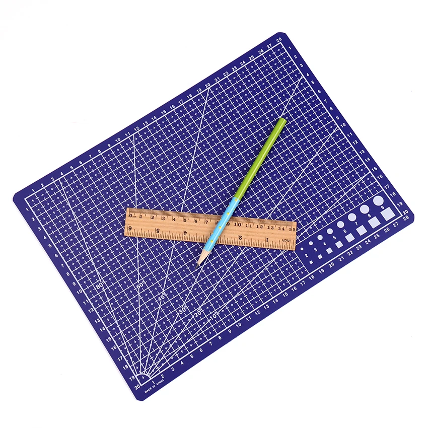 A4 Grid Lines Cutting Mat Craft Card Fabric Leather Paper Board Plastic Blue Cutting Pad 30*22cm A4 Grid Lines Cutting Mat Craft Card Fabric Leather Paper Board Plastic Blue Cutting Pad 30*22cm