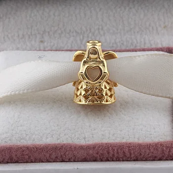 

ZMZY Gold Color Angel Wings Authentic 925 Sterling Silver Charms Beads Fits Snake chain Bracelet for Women Love Jewelry Gift