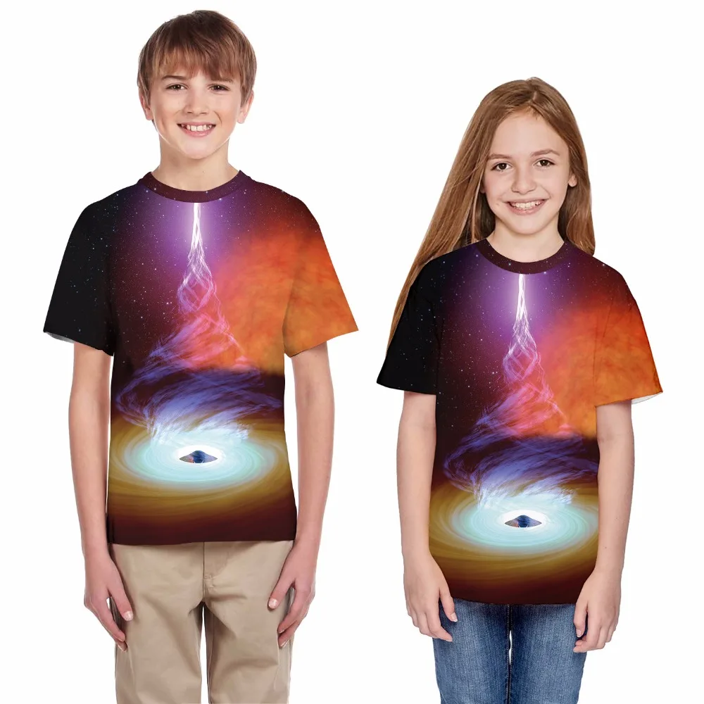 

2019 Child Short Sleeve T-Shirt Novetly Kids 3D Einstein Black Hole Lion Sweatshirt Summer Fashion Boys Girls Sport T Shirts