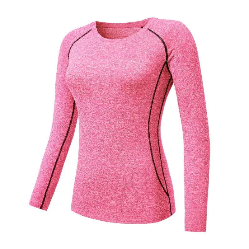Women Compression Long Sleeve T-Shirts Casual Clothes Tights Long Sleeve Quick Dry Thermal Base Layer Tops polyester