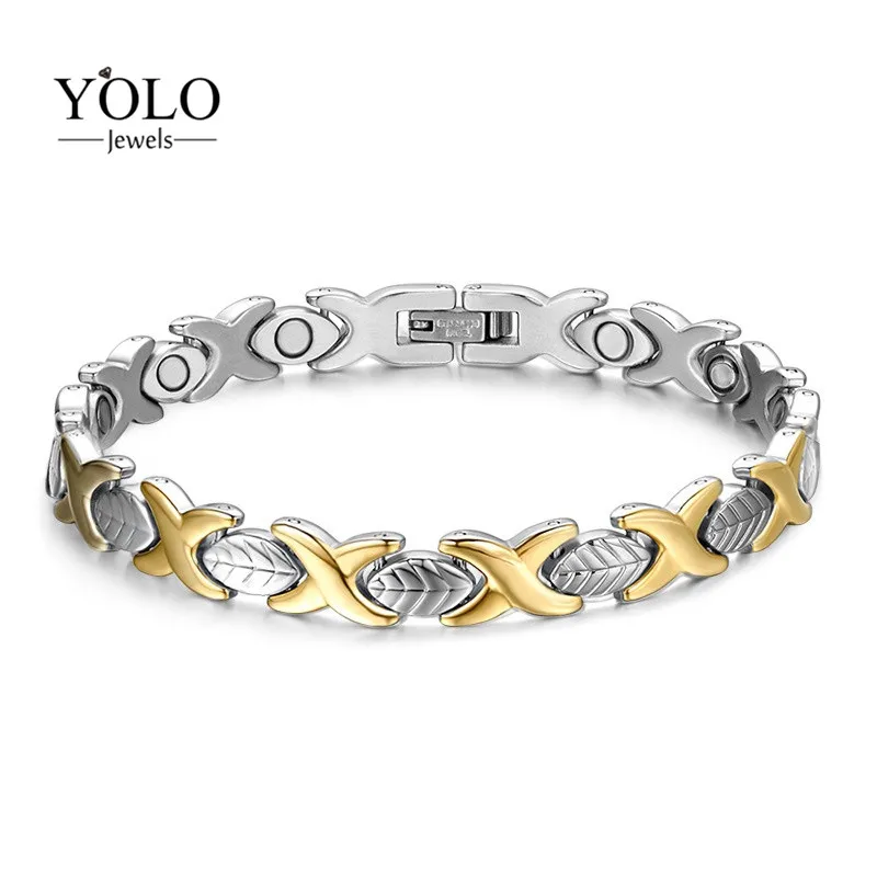 

Vintage Jewelry for Men Stainless Steel Magnetic Bracelet Couple Bracelet Never-oxidize Hypo-allergenic Release Negative Ions