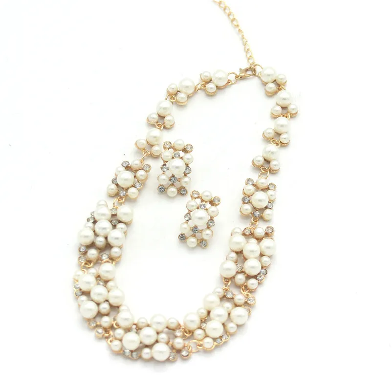 Комплект из колье и серёг Звезда с искусственным жемчугом|set choker|beaded jewelry setjewelry bride