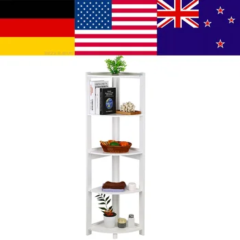 

5-Tier Corner Bookshelf Storage Cabinet Bookcase Rack Organizer CD Book Decor