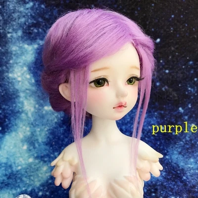 1/3 1/4 1/6 8 10 12 bylthe yosd SD AOD DOD BJD парик MSD Dollfie furwig кукла игрушка woolwig 11 см 12 18 см19 см22 см23 см24 см fw037 - Цвет: Фиолетовый