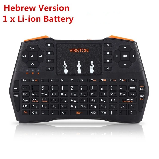 VIBOTON i8 Plus, портативная мини беспроводная клавиатура с подсветкой, сенсорная панель для ТВ-бокса, игровая воздушная мышь, пульт дистанционного управления, русский, испанский