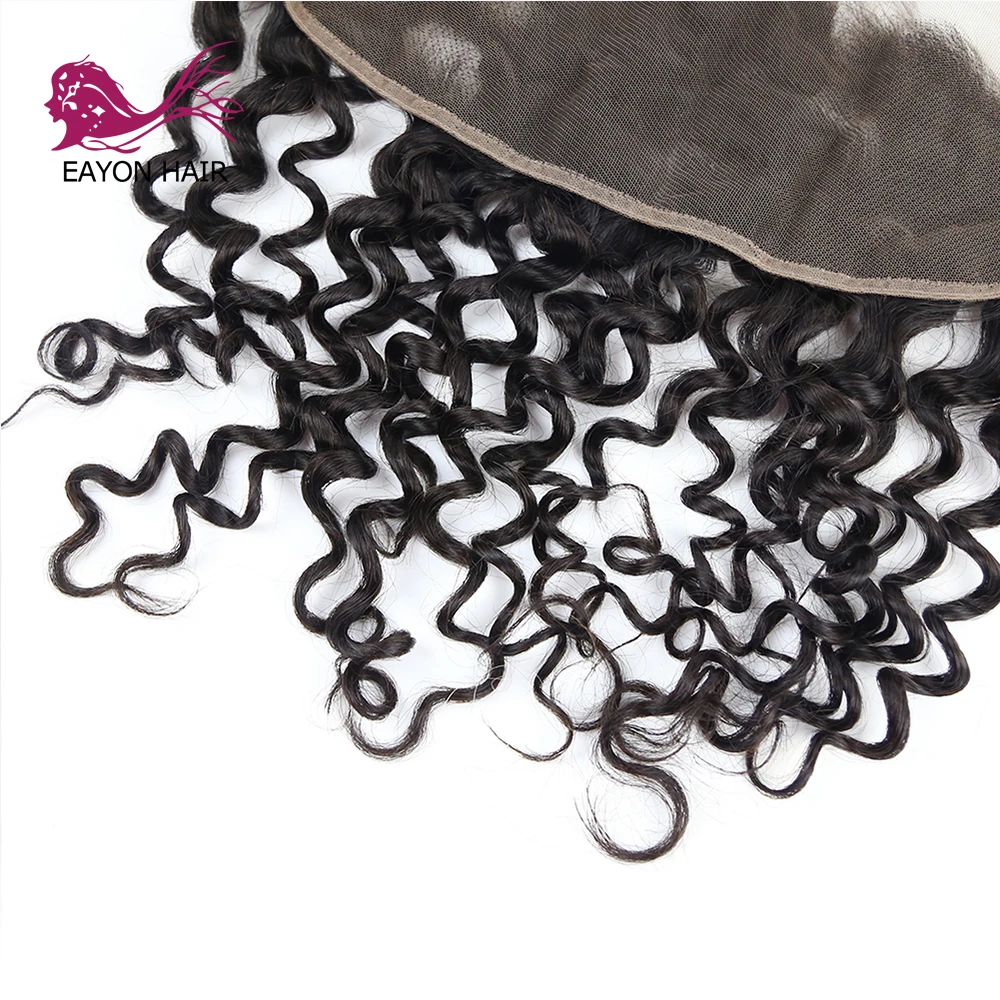 Eayon Hair Deep Curly Lace Frontal Human Hair Free Part Brazilian Hair 1 Pieces Lace Frontal Closure 100% Remy Human Hair