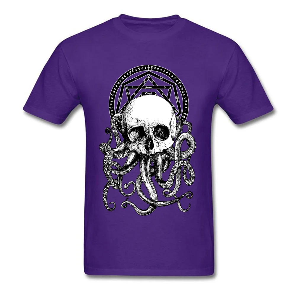 Pieces Of Cthulhu футболки Crazy Tees Мужская черная футболка с принтом черепа осьминога хлопковые футболки в винтажном стиле Прямая поставка - Цвет: Фиолетовый