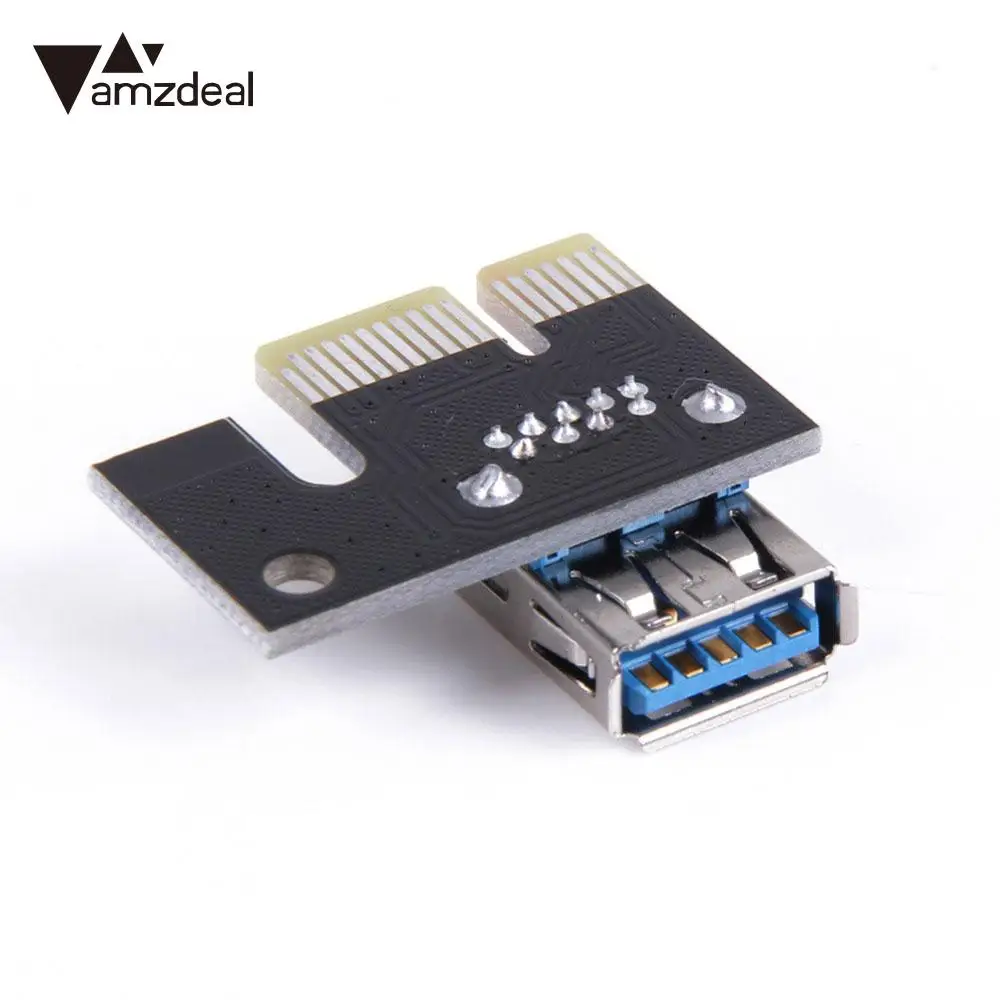 Amzdeal 5 Gbp/S Высокоскоростной USB 3,0 карта расширения PCI-E 1X до 16X5 черный BTC и т. д. Шахтерская материнская плата Riser Card расширенная линия