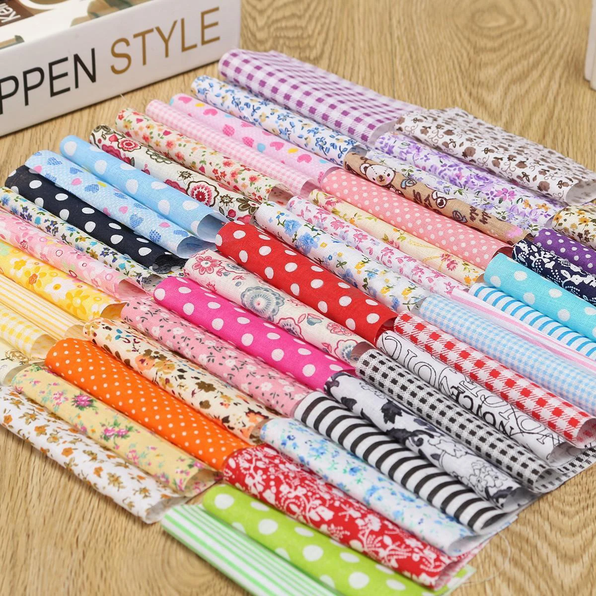 JX-LCLYL 50pcs New 10*10cm Square Fabric Bundle Patchwork Clothing Sewing Quilting Crafts