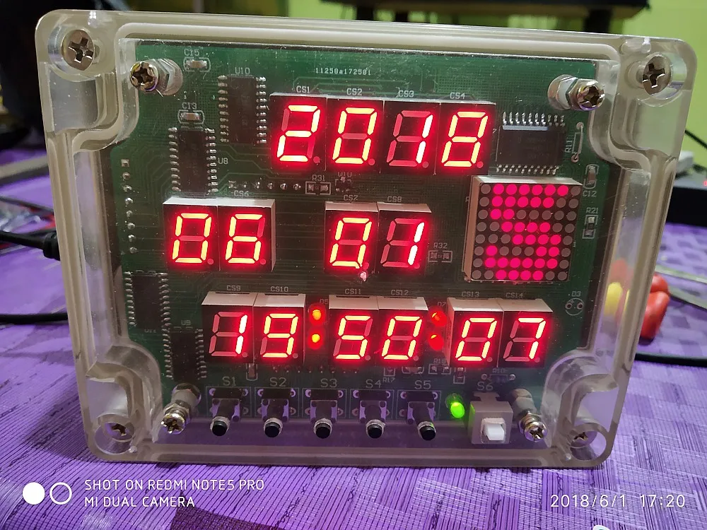 Многофункциональная цифровая трубка 14 светодиодный точечный матричный электронные часы diy kit паяльный набор Электрический